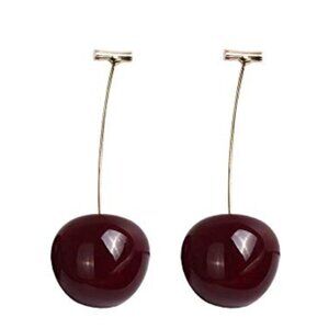 Anthro Dark Cherry Drop Earrings